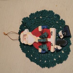 German wooden Santa ornament